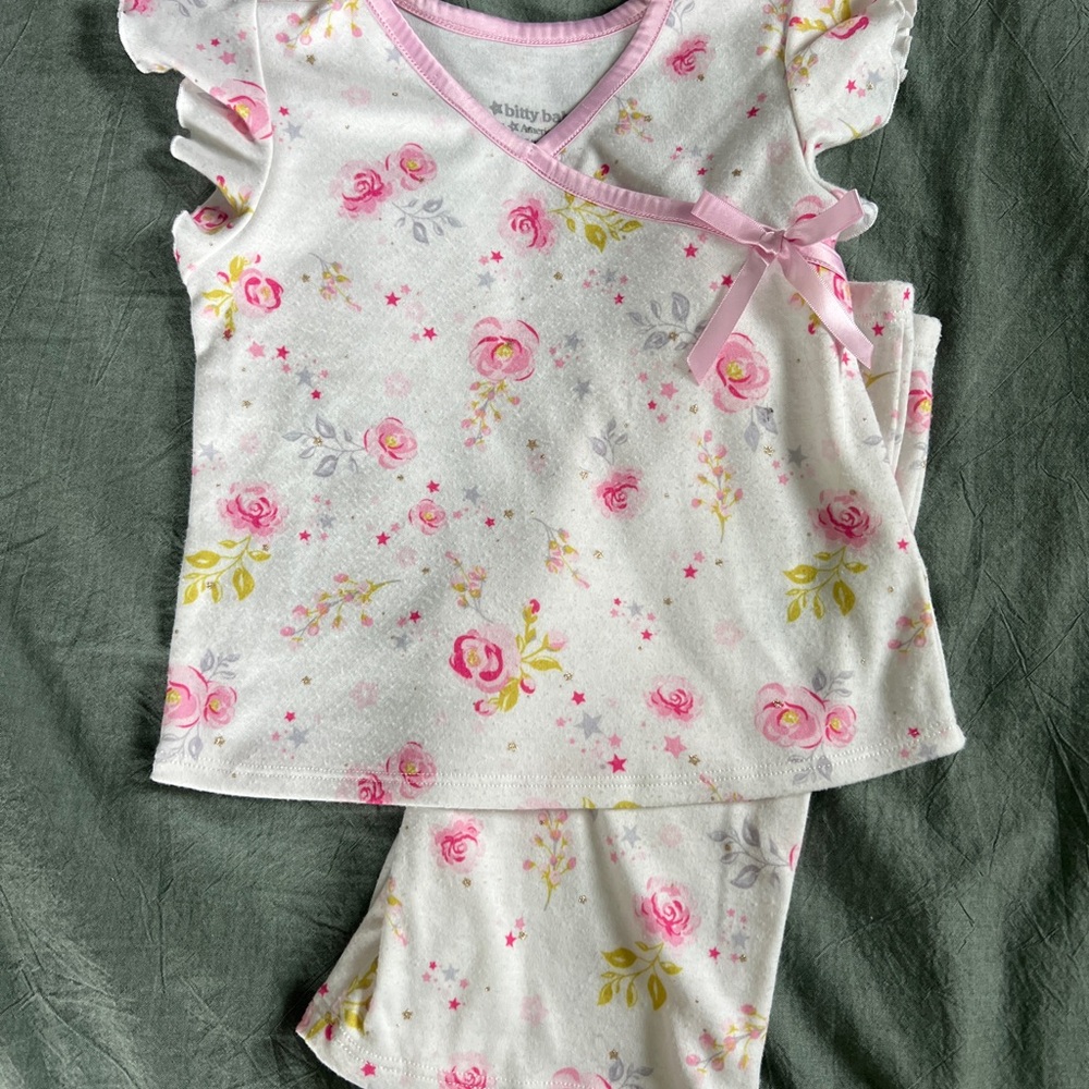 Bitty Baby Pink Floral Kids Pajama Set